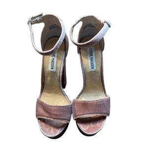 Steve Madden Shoes Womens Size 6M Block Heel Ankle Strap Gonzo-V Sandals Velvet
